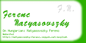 ferenc matyasovszky business card